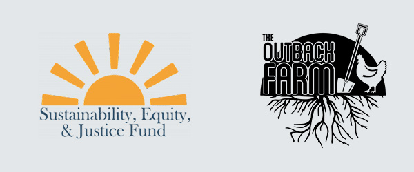 Logos for the outback farm and sustainability, equity and social justice fund