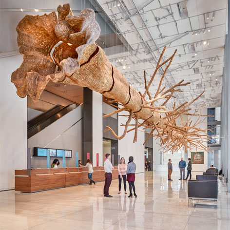 Middle Fork, Tree sculpture, by John Grade. Courtesy of Seattle Art Museum. Seattle, WA