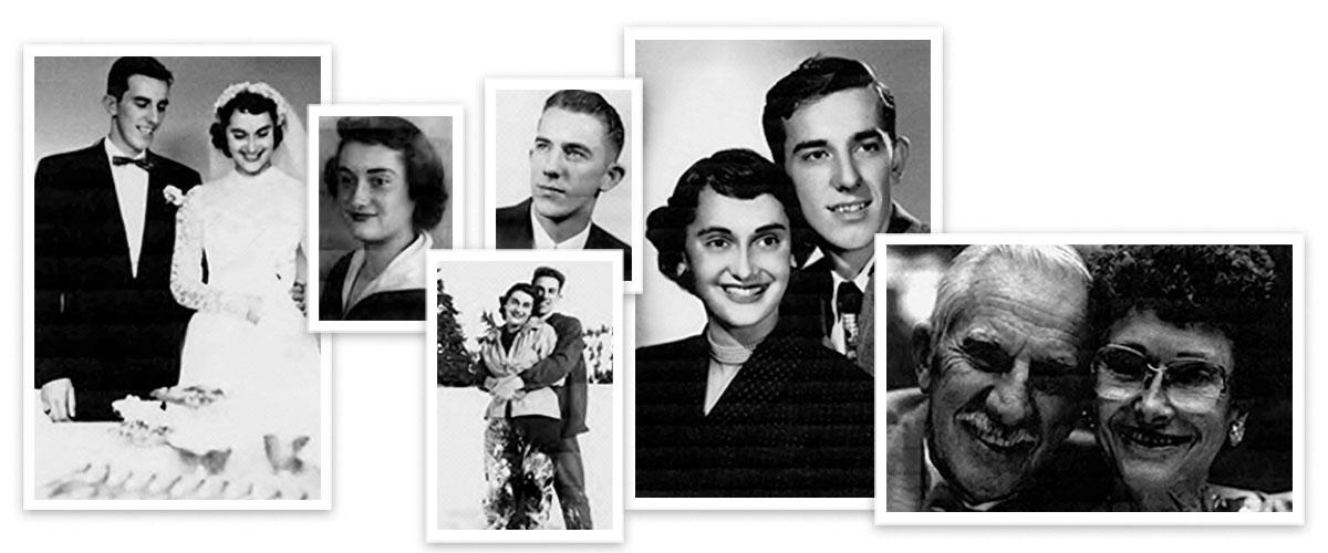 Collage of photos of Benita and Larry Offutt ‘54