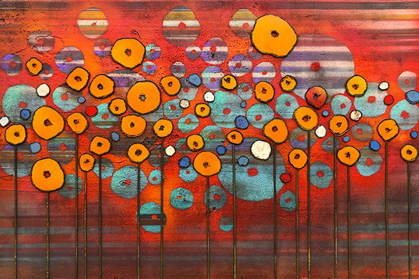 Art work of abstracted poppies by Oslapas