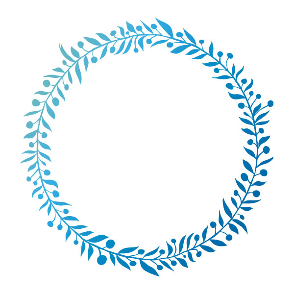 a wreath photo in blue color