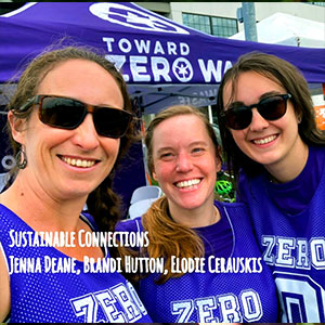 The zero waste team of three members smiling