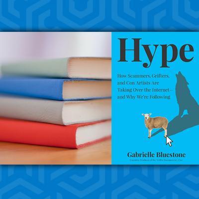 Hype book cover next to stack of books
