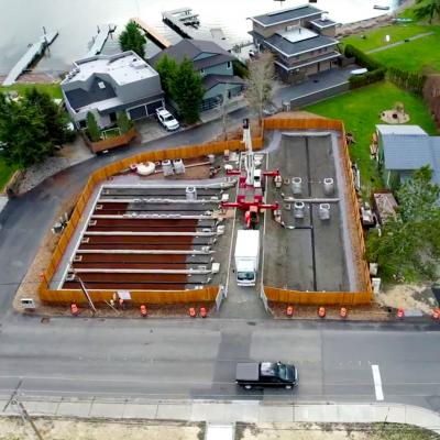 Aerial view of City of Bellingham’s Park Place Stormwater Facility
