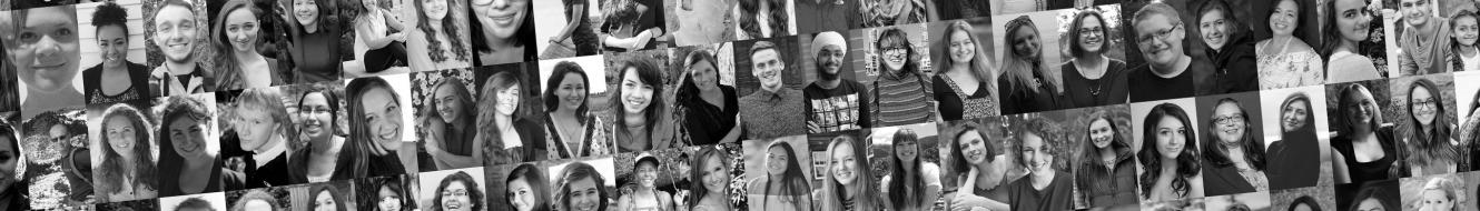 black and white photo collage of students